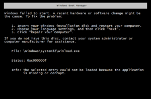 windows operating system error