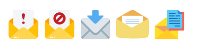 email icons attachments and messages