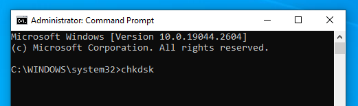 Command Prompt CHKDSK Command