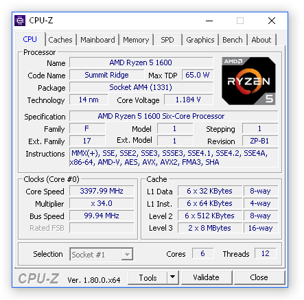 CPU-Z on Ryzen machine