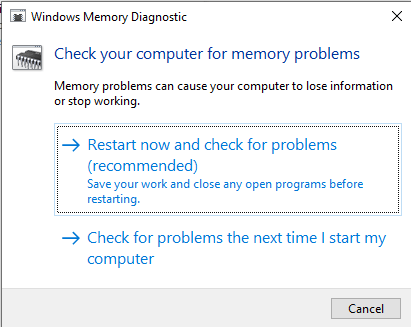 windows memory diagnostics tool